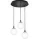 Loretto 3 Light 18 inch Black Triple Round Pendant Ceiling Light