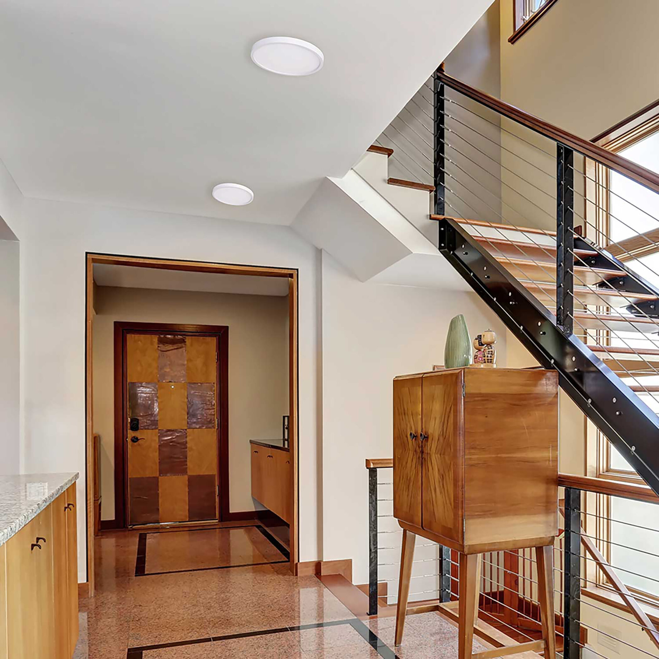 Edge 1 Light 5.31 inch White Flush Mount Ceiling Light