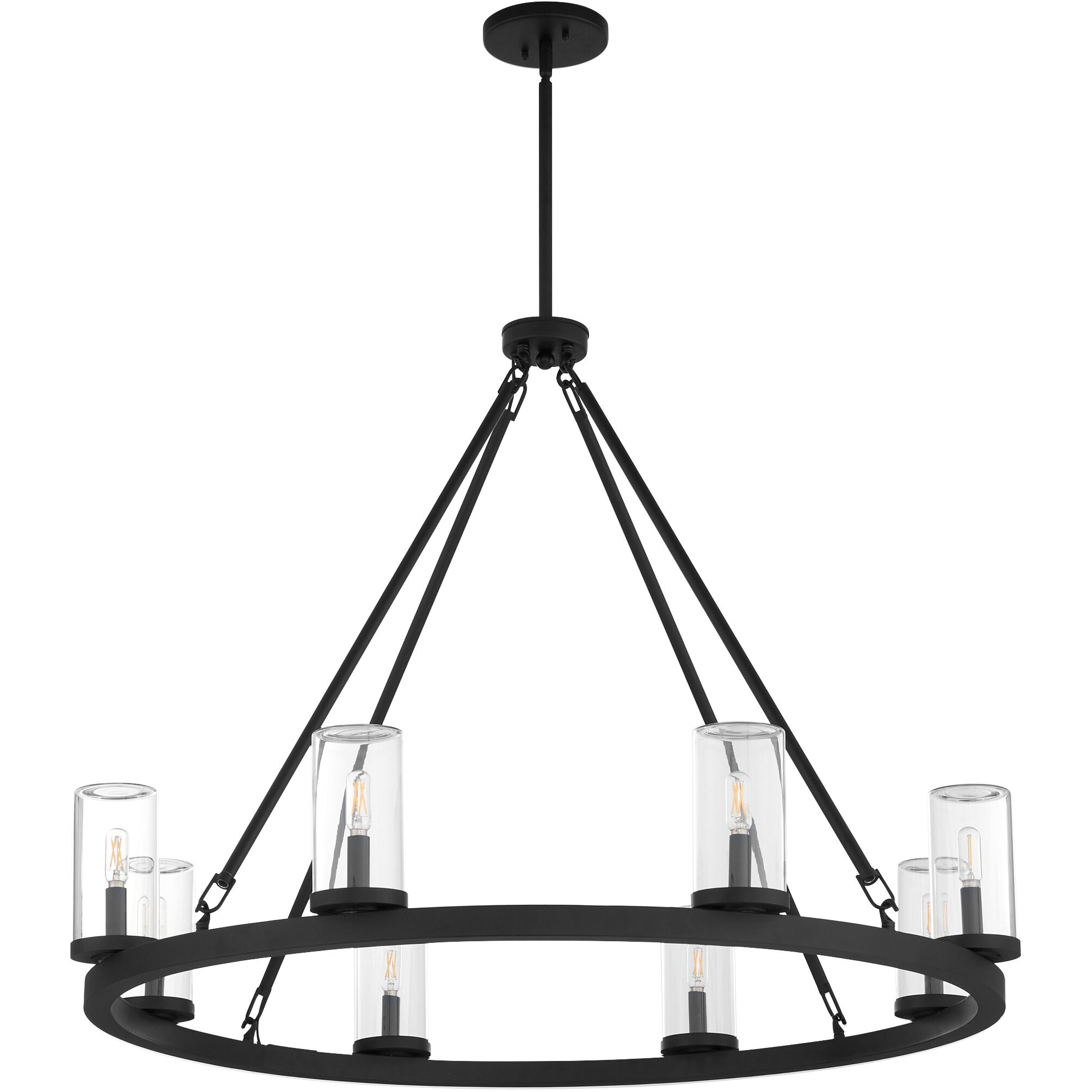 Gentry 8 Light 42 inch Matte Black Chandelier Ceiling Light