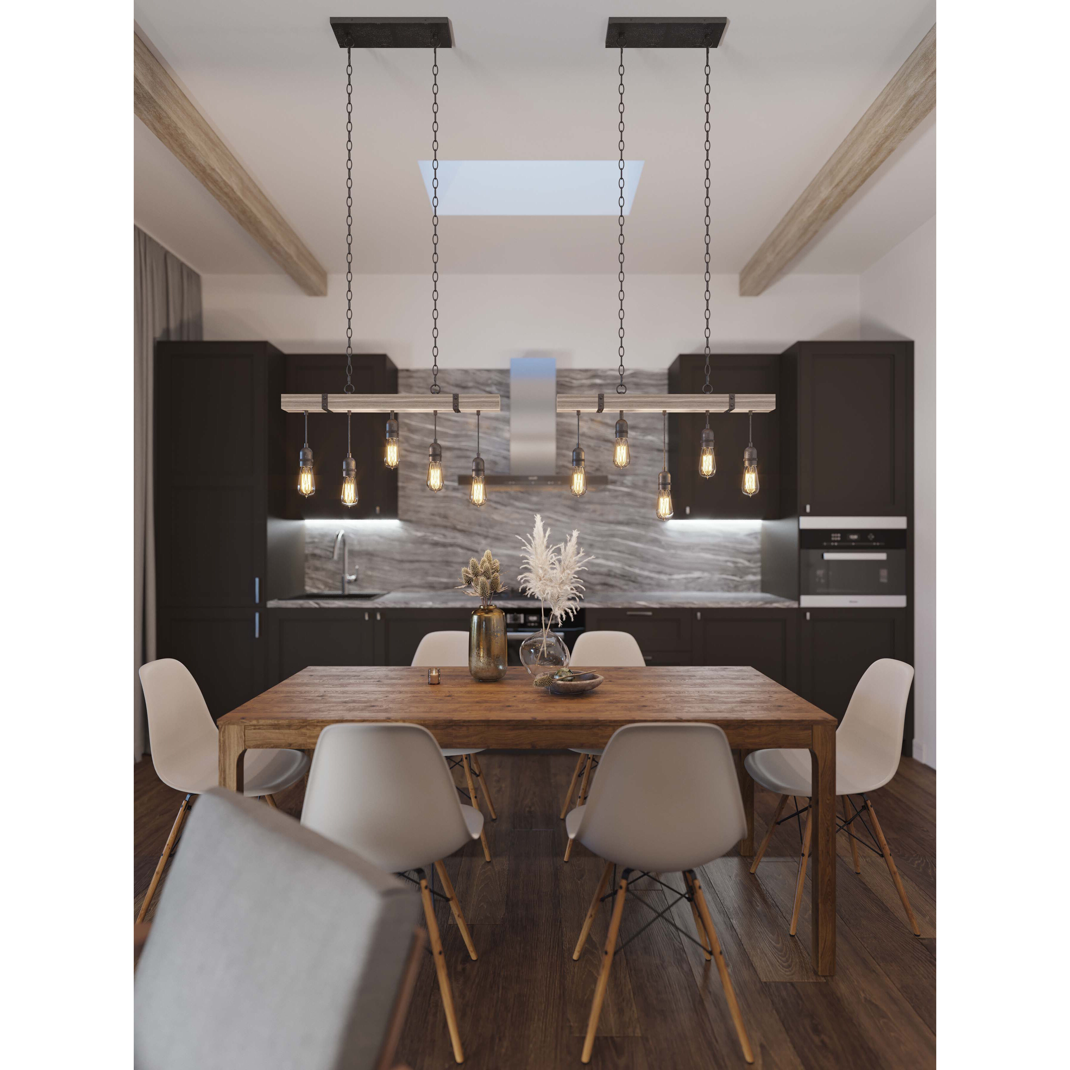 AFX NOAP3010MBDG Noah 5 Light 3 inch Distressed Grey Pendant