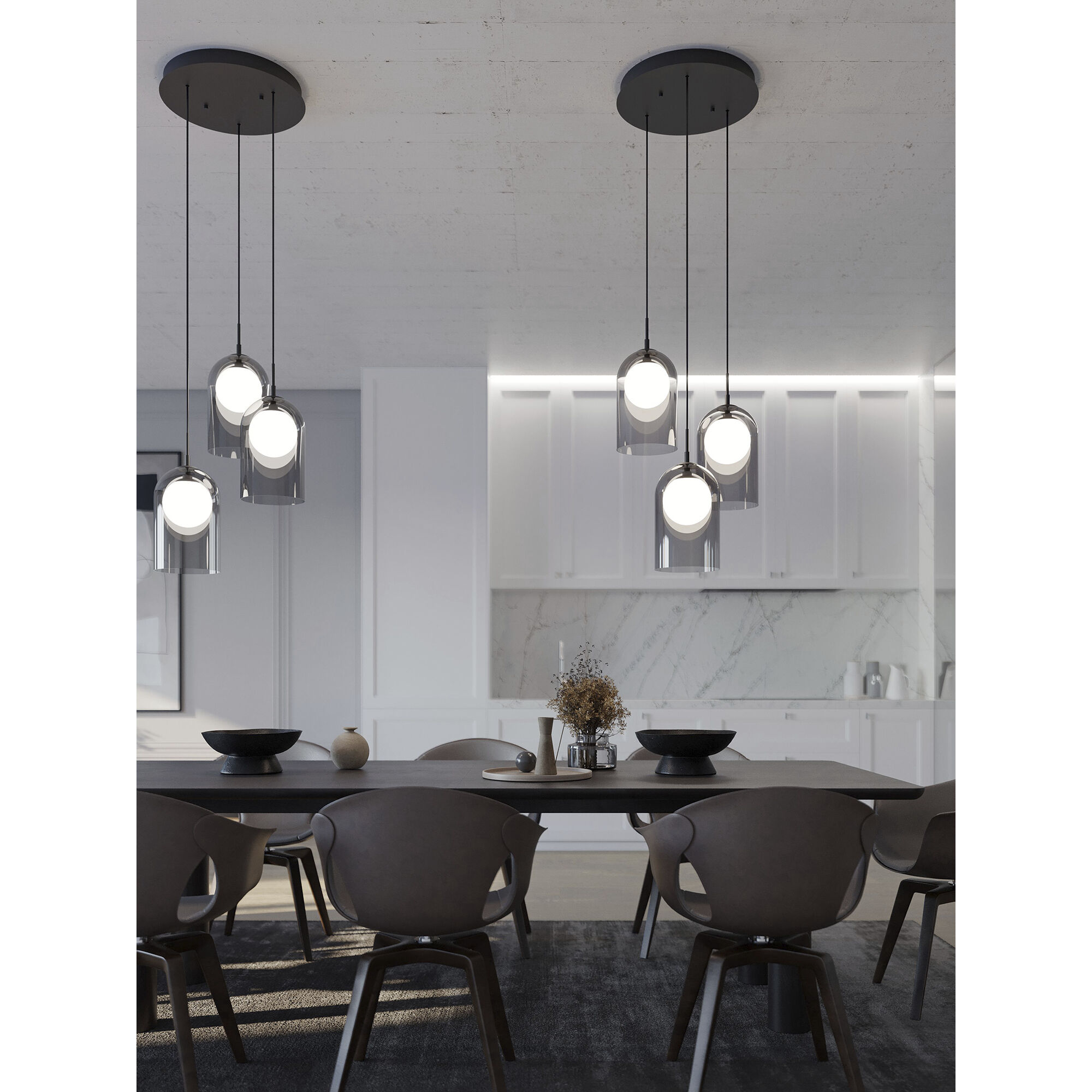 Kiran LED 24 inch Black Multi-light Pendant Ceiling Light