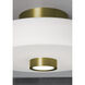 Sydney LED 13 inch Light Antique Brass Semi Flush Mount Ceiling Light