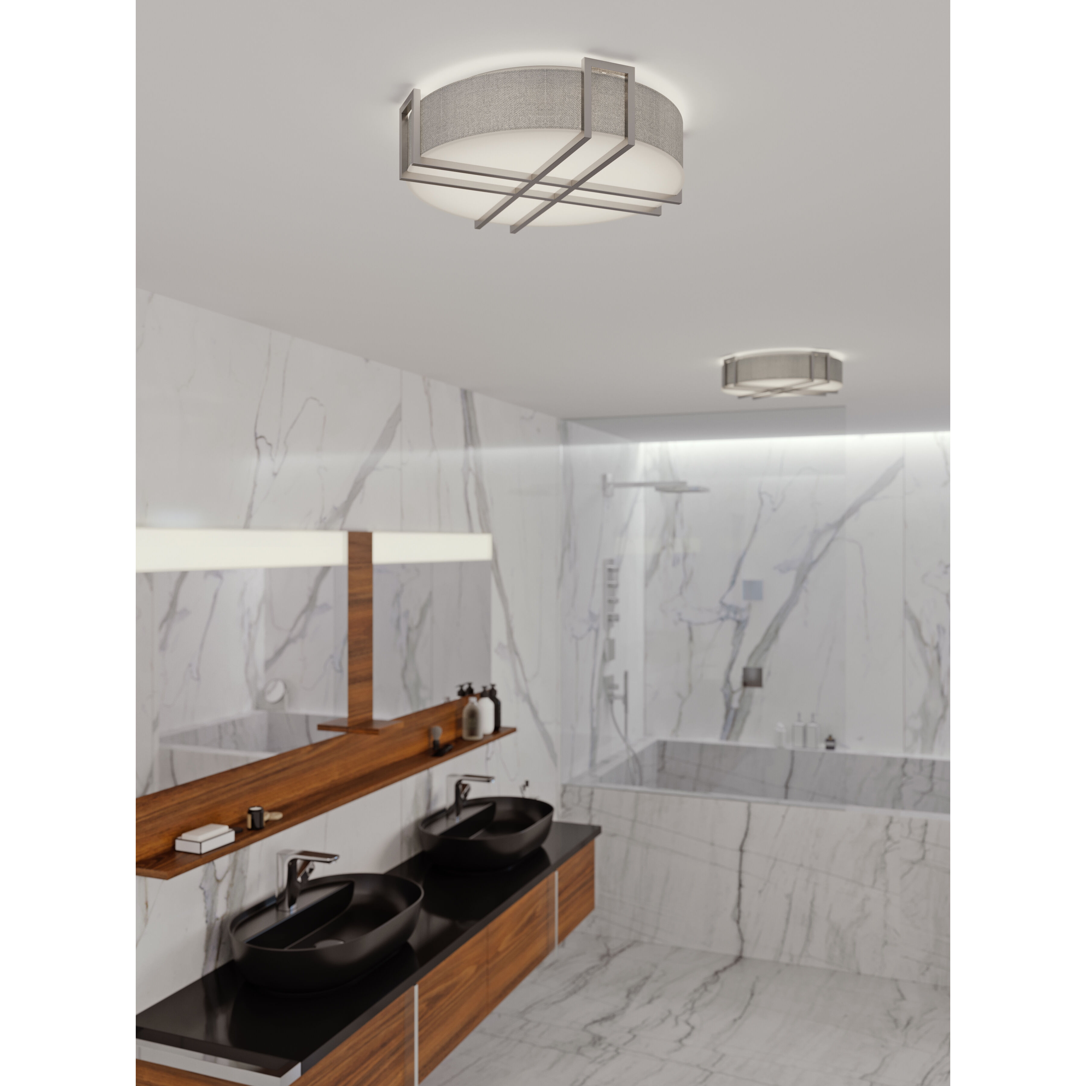 Lambert LED 16 inch Satin Nickel Flush Mount Ceiling Light
