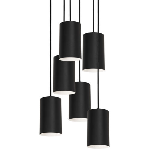 Tyke 6 Light 24 inch Black Pendant Ceiling Light