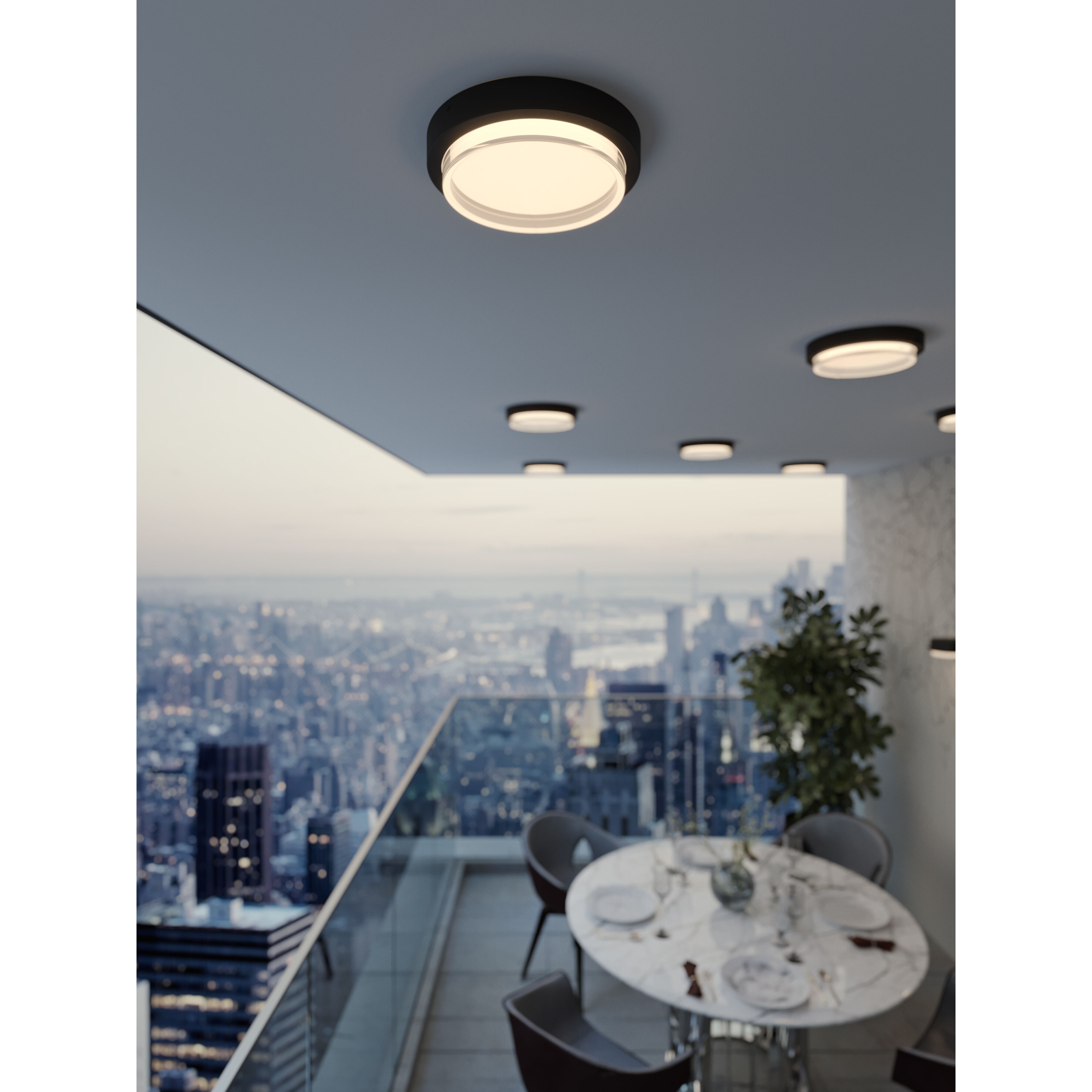 Elm LED 9 inch Black Outdoor Flush Mount