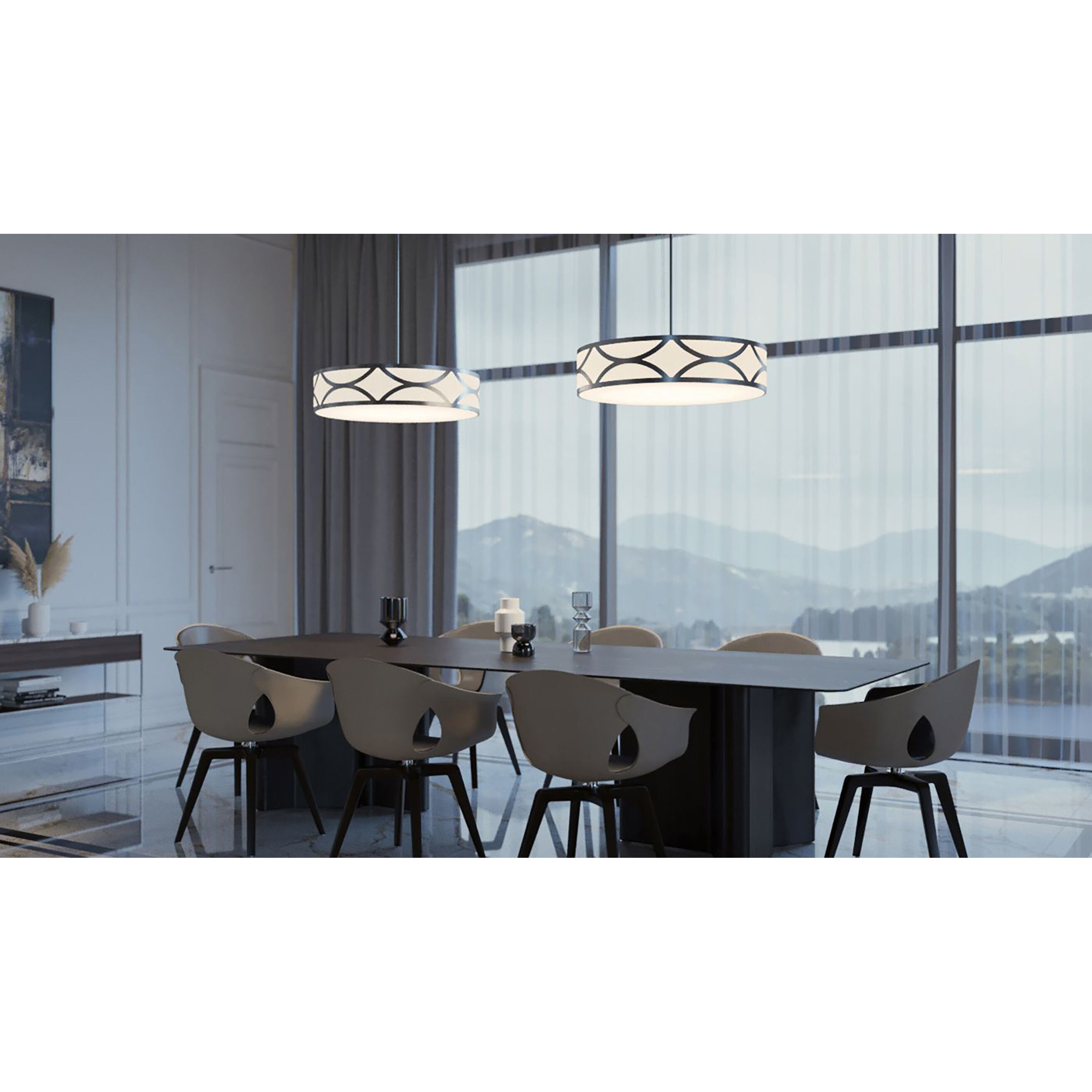 Lake LED 24 inch Painted Nickel Pendant Ceiling Light