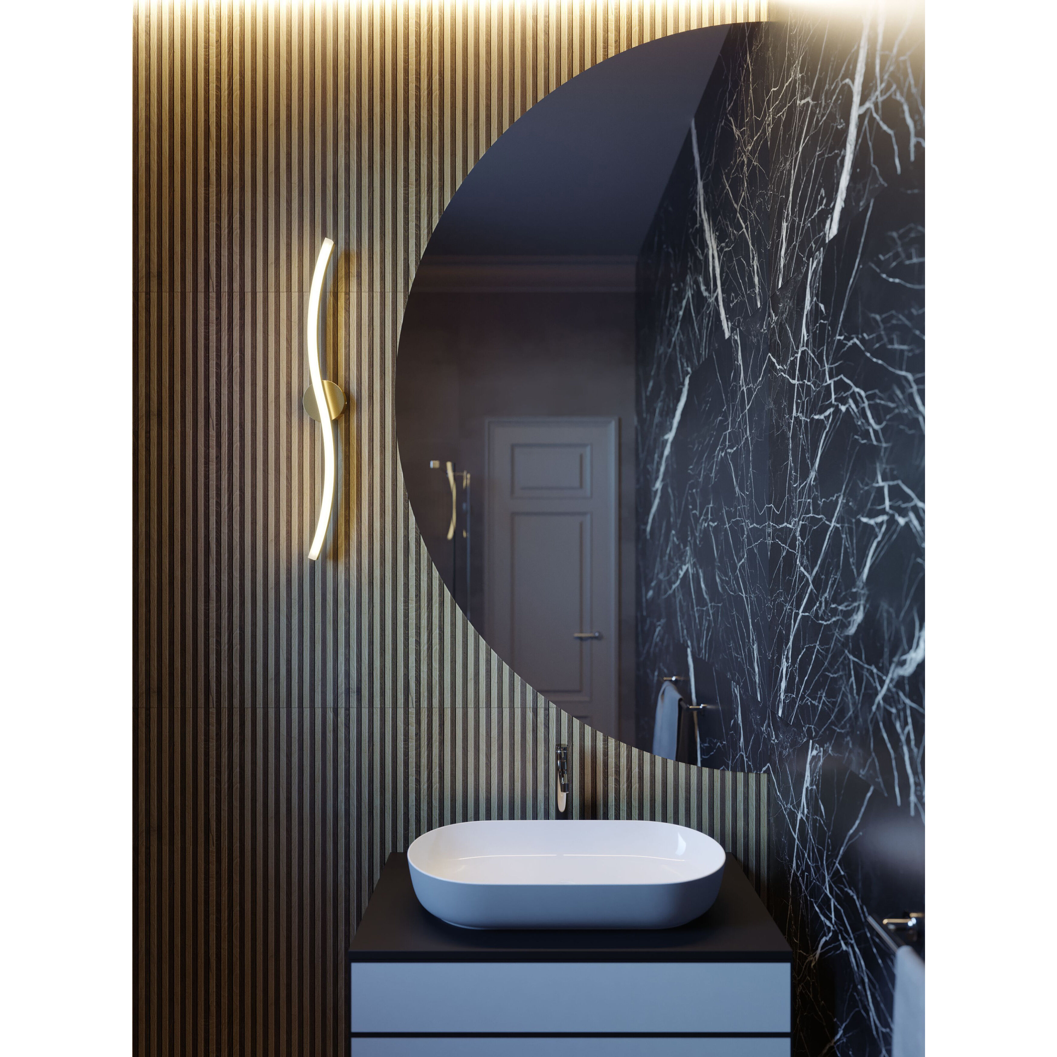 Trace LED 36 inch Light Antique Brass Vanity Light Wall Light