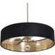 Celine 3 Light 24 inch Satin Brass Pendant Ceiling Light in Black/Gold, Dual Mount