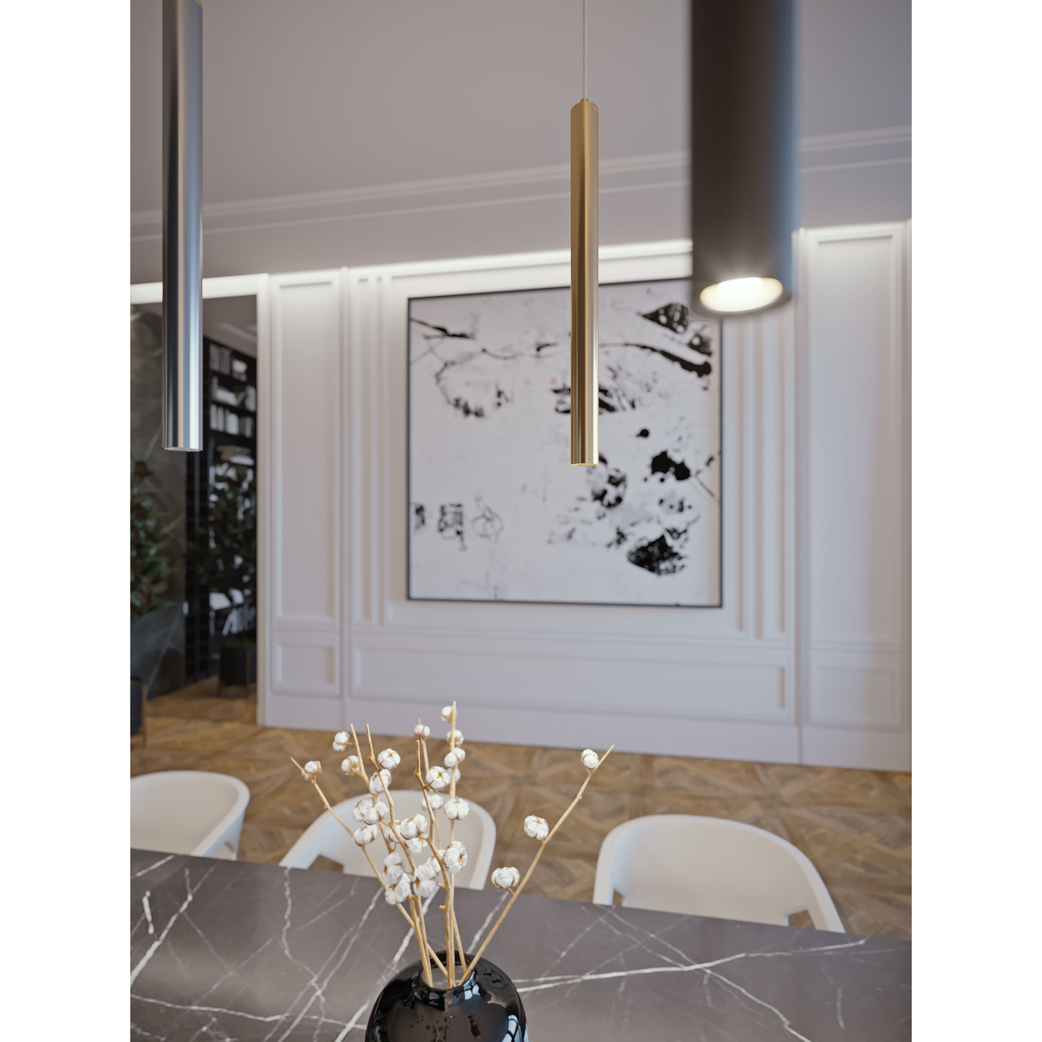 Eli LED 1.25 inch Satin Nickel Pendant Ceiling Light
