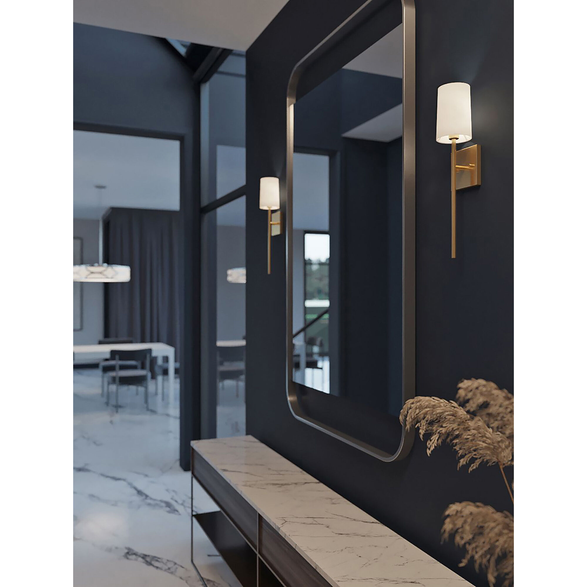 Rose LED 4 inch Satin Brass ADA Sconce Wall Light in 1