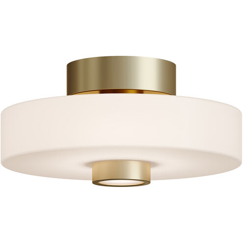 Sydney LED 13 inch Light Antique Brass Semi Flush Mount Ceiling Light