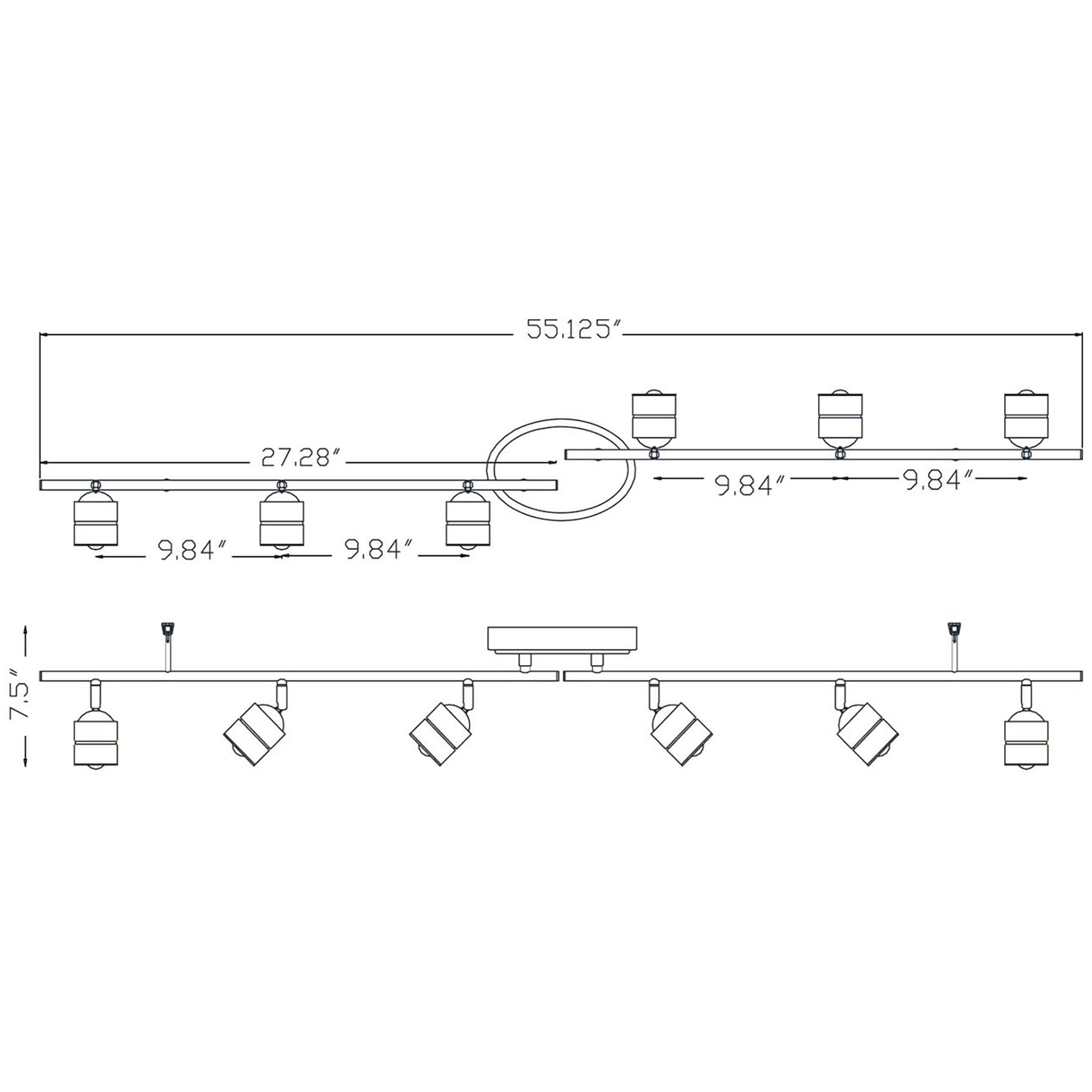 Core 1 Light 120V Satin Nickel Fixed Rail Ceiling Light