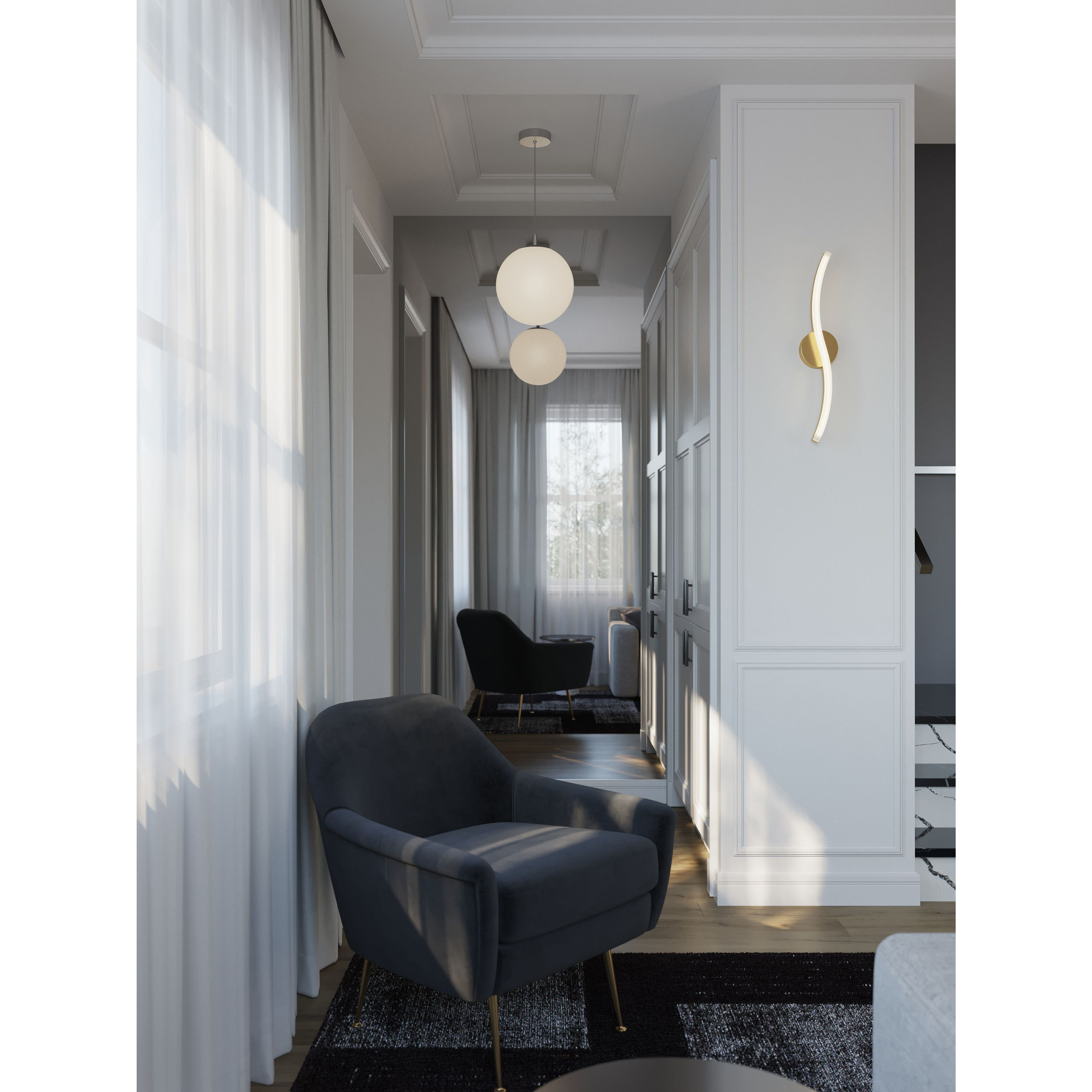 Trace LED 36 inch Light Antique Brass Vanity Light Wall Light