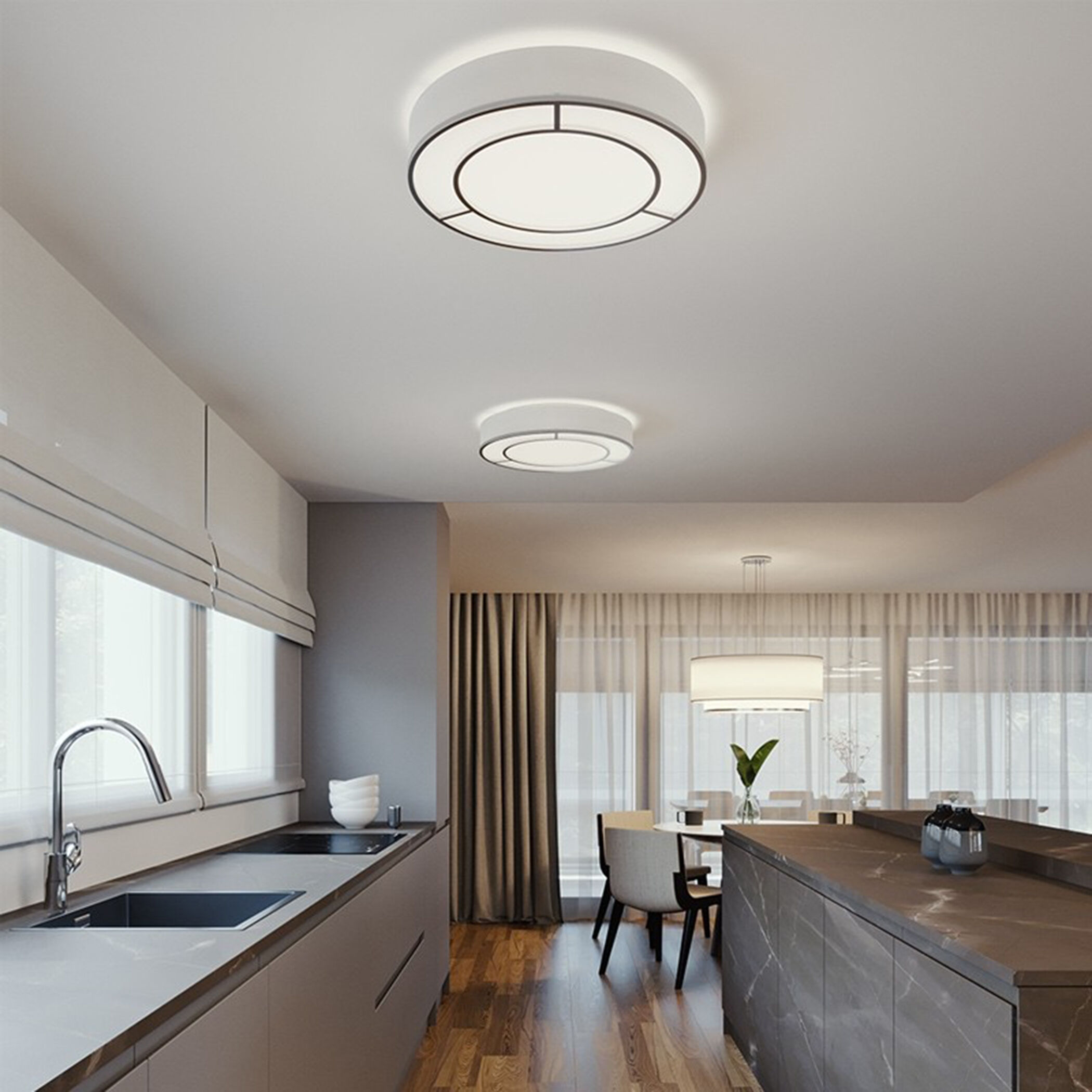 Reeves LED 20 inch Satin Nickel Flush Mount Ceiling Light