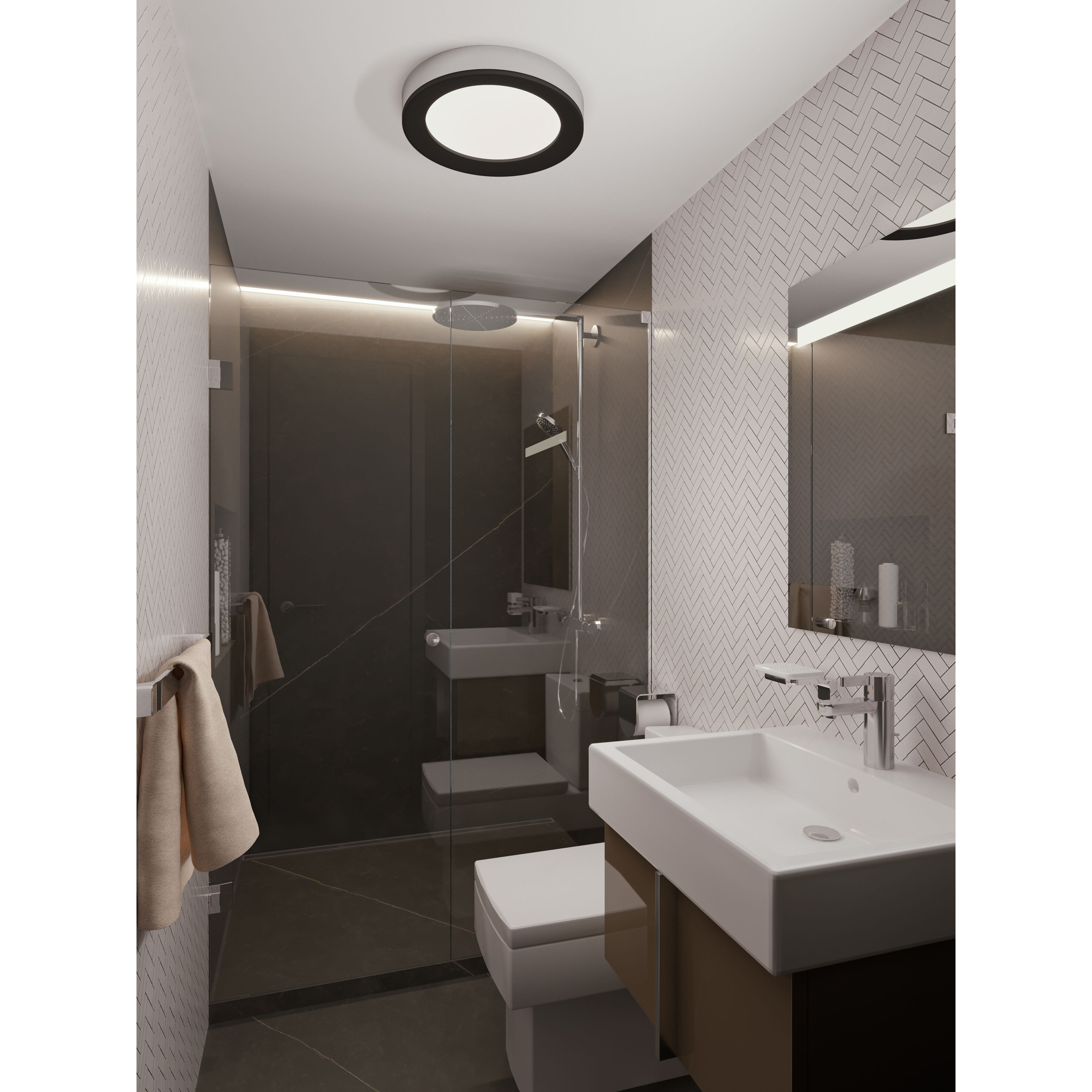 Alta LED 12 inch Black and Polished Chrome Flush Mount Ceiling Light