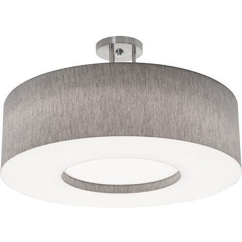 Montclair 3 Light 24 inch Satin Nickel Semi-Flush Mount Ceiling Light