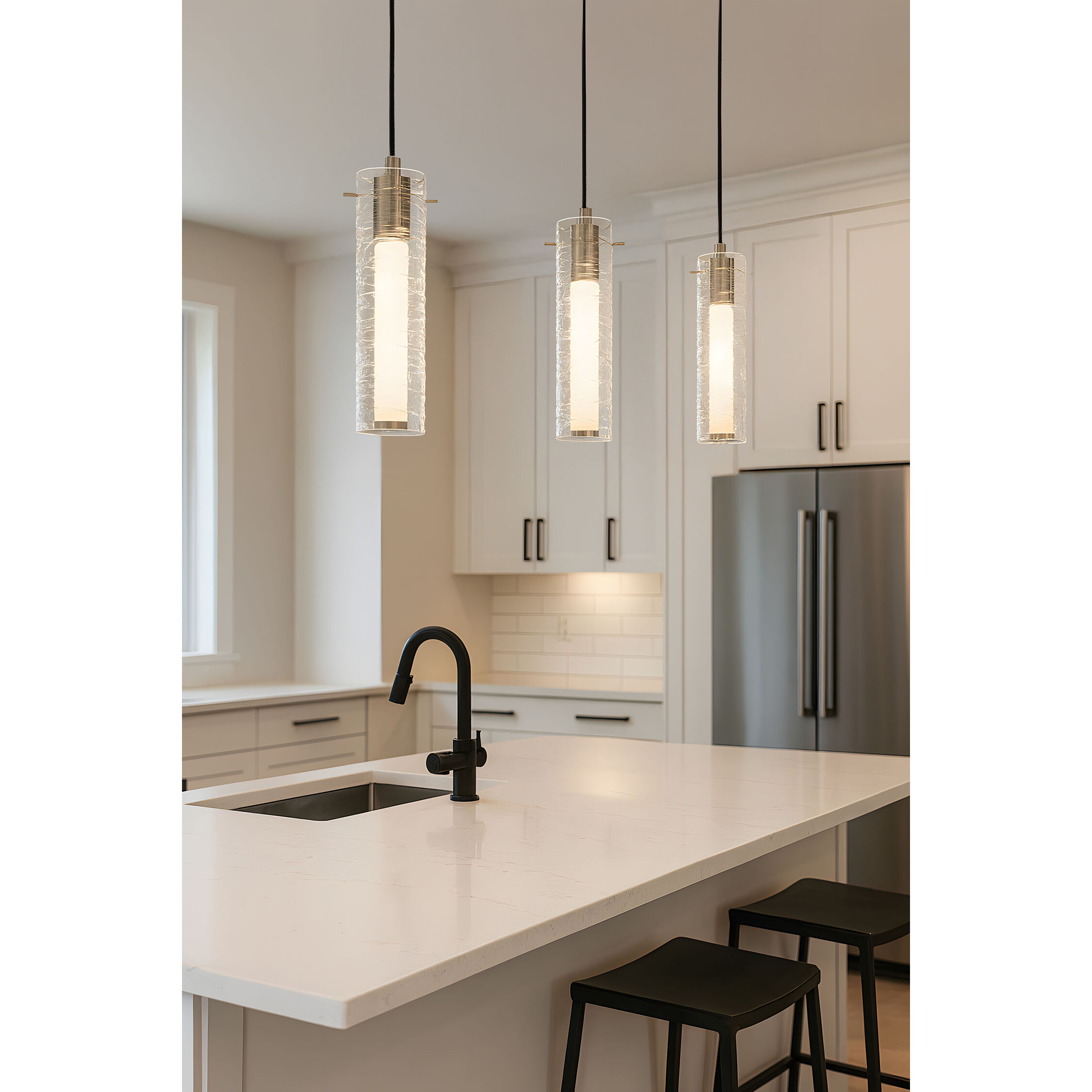 Bari LED 4 inch Satin Nickel Pendant Ceiling Light