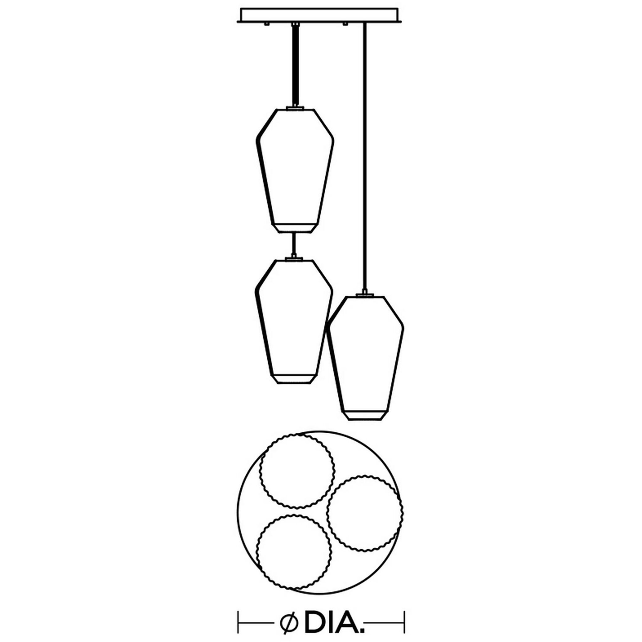 Lola 3 Light 24 inch White Triple Round Pendant Ceiling Light