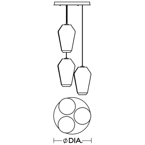 Lola 3 Light 24 inch White Triple Round Pendant Ceiling Light