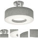 Montclair 2 Light 12.25 inch Satin Nickel Semi-Flush Mount Ceiling Light in Grey