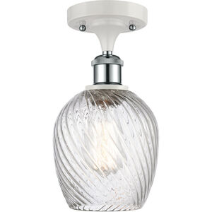 Ballston Salina LED 5 inch White and Polished Chrome Semi-Flush Mount Ceiling Light, Ballston
