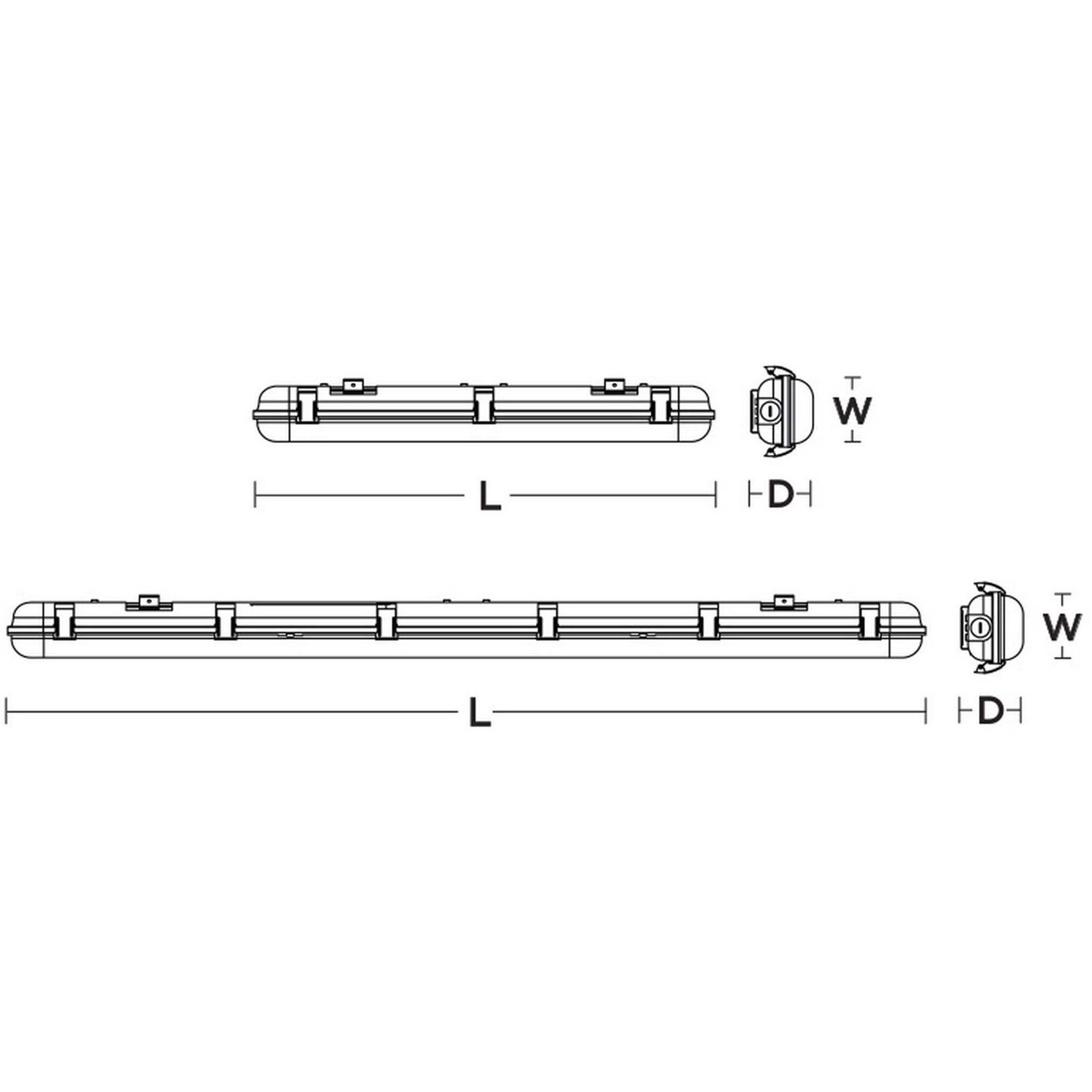 Vaportite LED 4 inch Grey Linear Flush Mount Ceiling Light