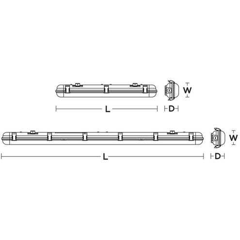 Vaportite LED 4 inch Grey Linear Flush Mount Ceiling Light