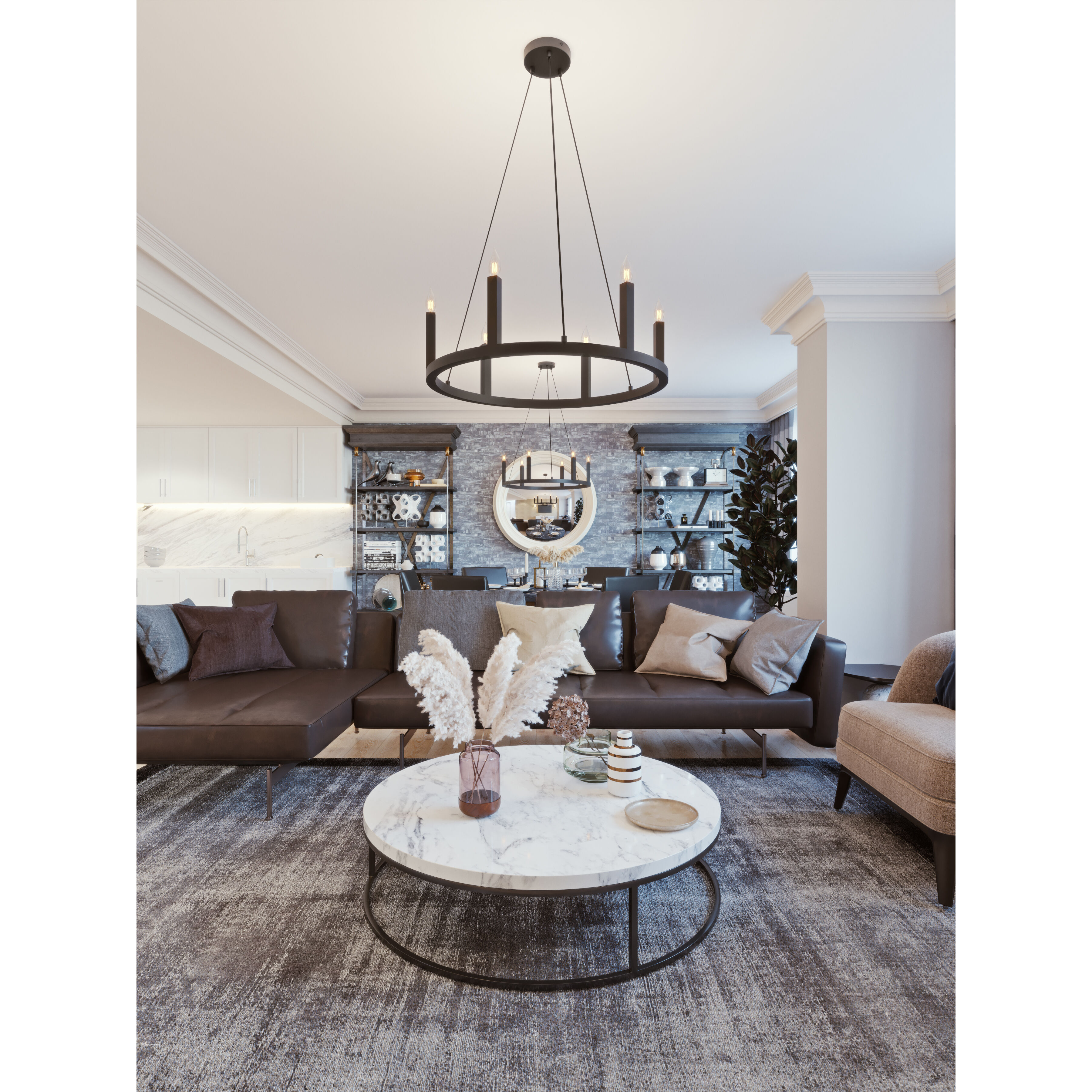 Grace 6 Light 26 inch Black Pendant Ceiling Light