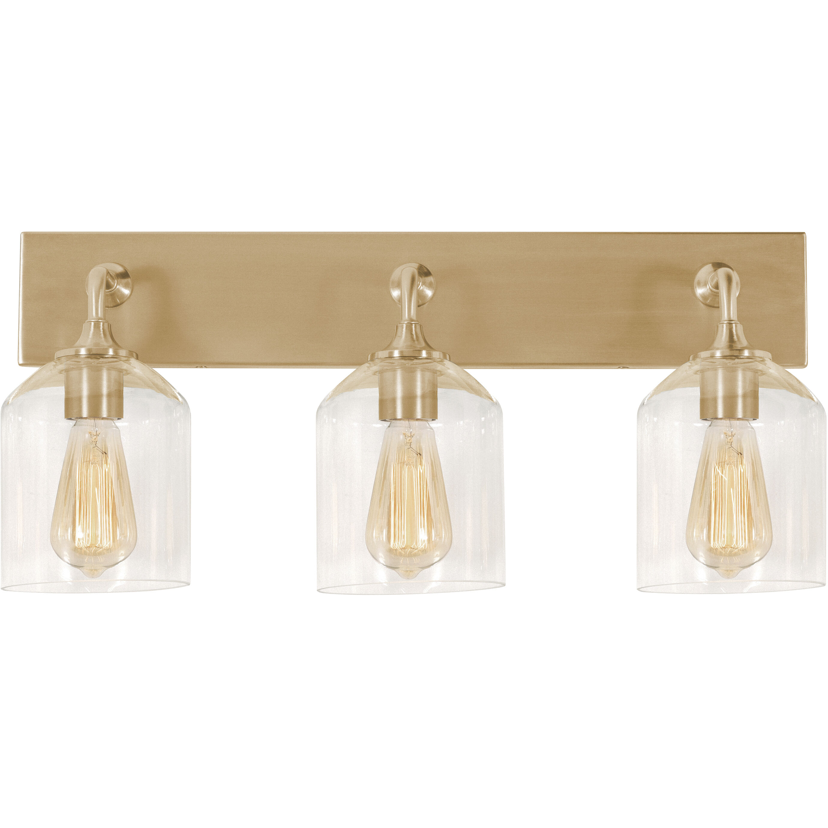 William 3 Light 24 inch Satin Brass Bath Vanity Wall Light