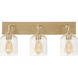 William 3 Light 24 inch Satin Brass Bath Vanity Wall Light