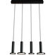 Luna LED 36 inch Black Quadruple Linear Pendant Ceiling Light