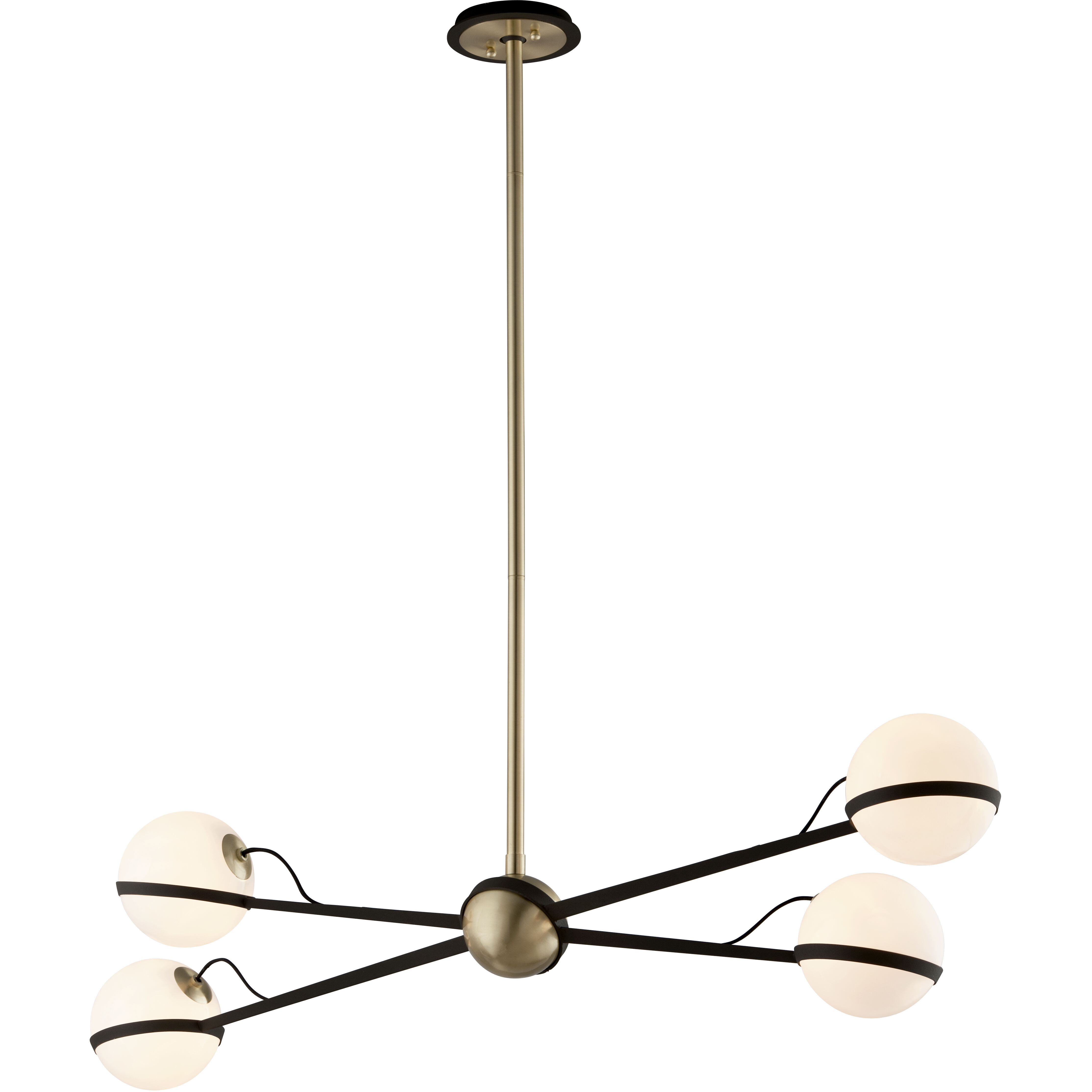 Ace 4 Light 49.5 inch Textured Bronze Brushed Brass Linear Ceiling Light