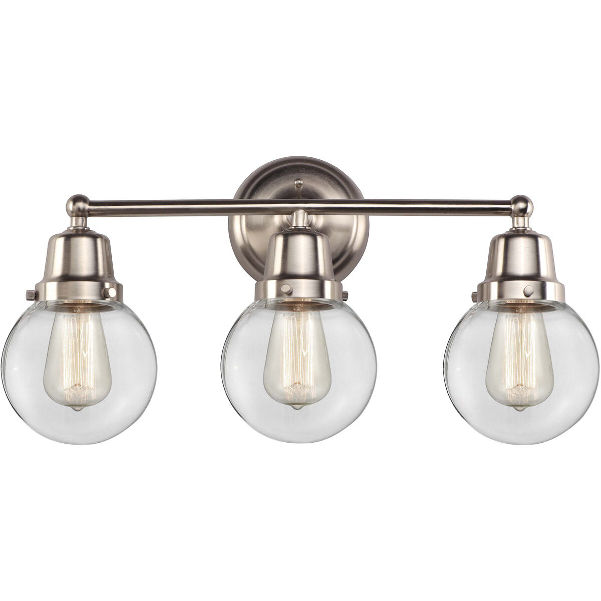 Aditi Beacon 3 Light 22 inch Brushed Satin Nickel Bath Vanity Light Wall Light, Aditi