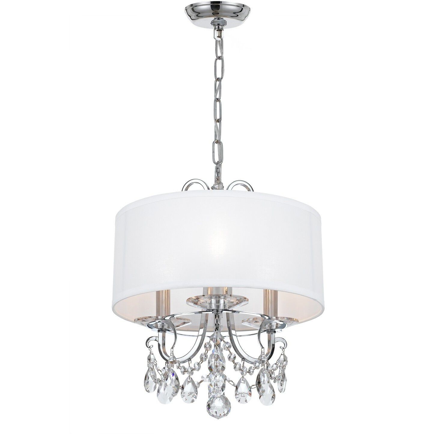 Othello 3 Light 14 inch Polished Chrome Mini Chandelier Ceiling Light in Clear Swarovski Strass