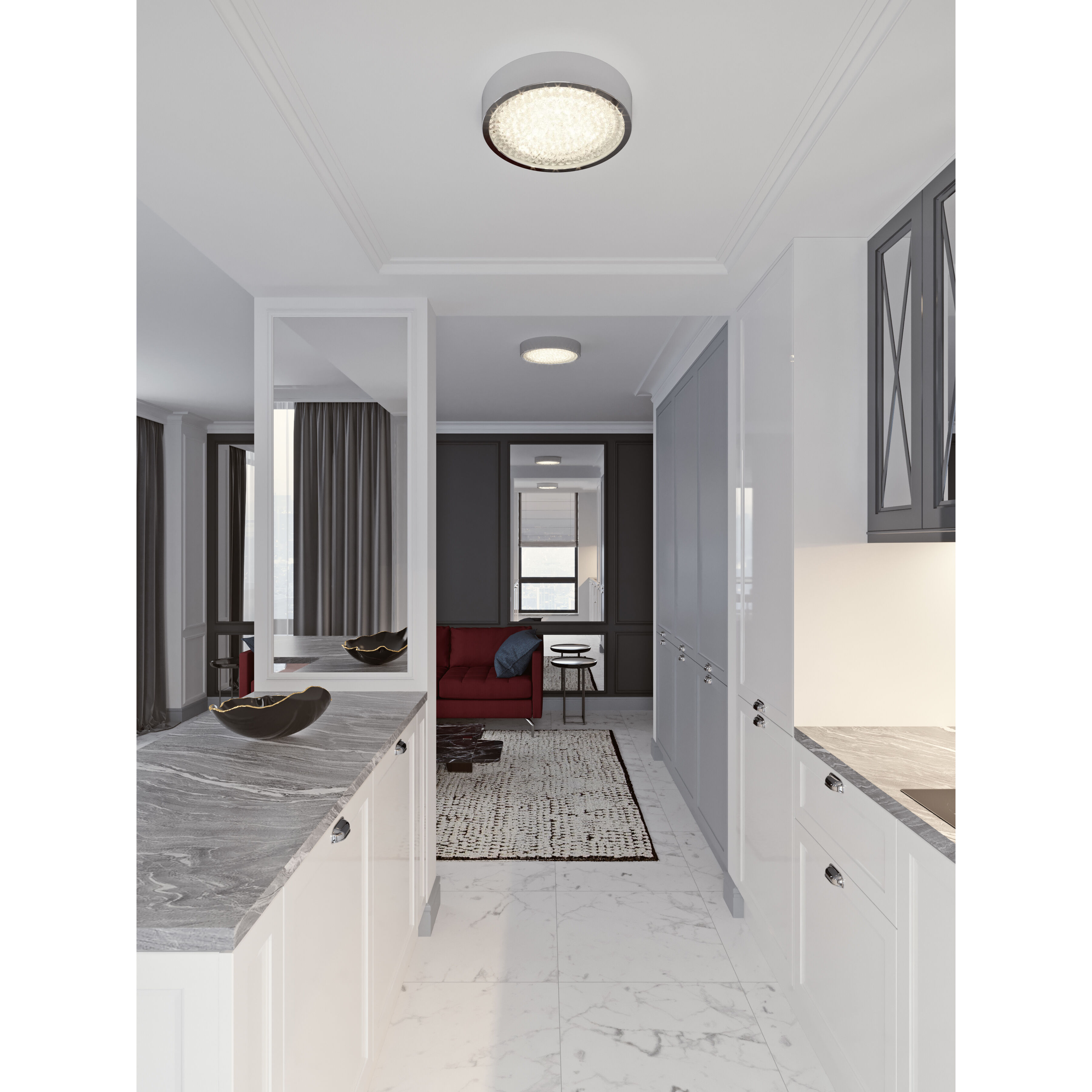 Diamonds LED 13 inch Polished Chrome Flush Mount Ceiling Light