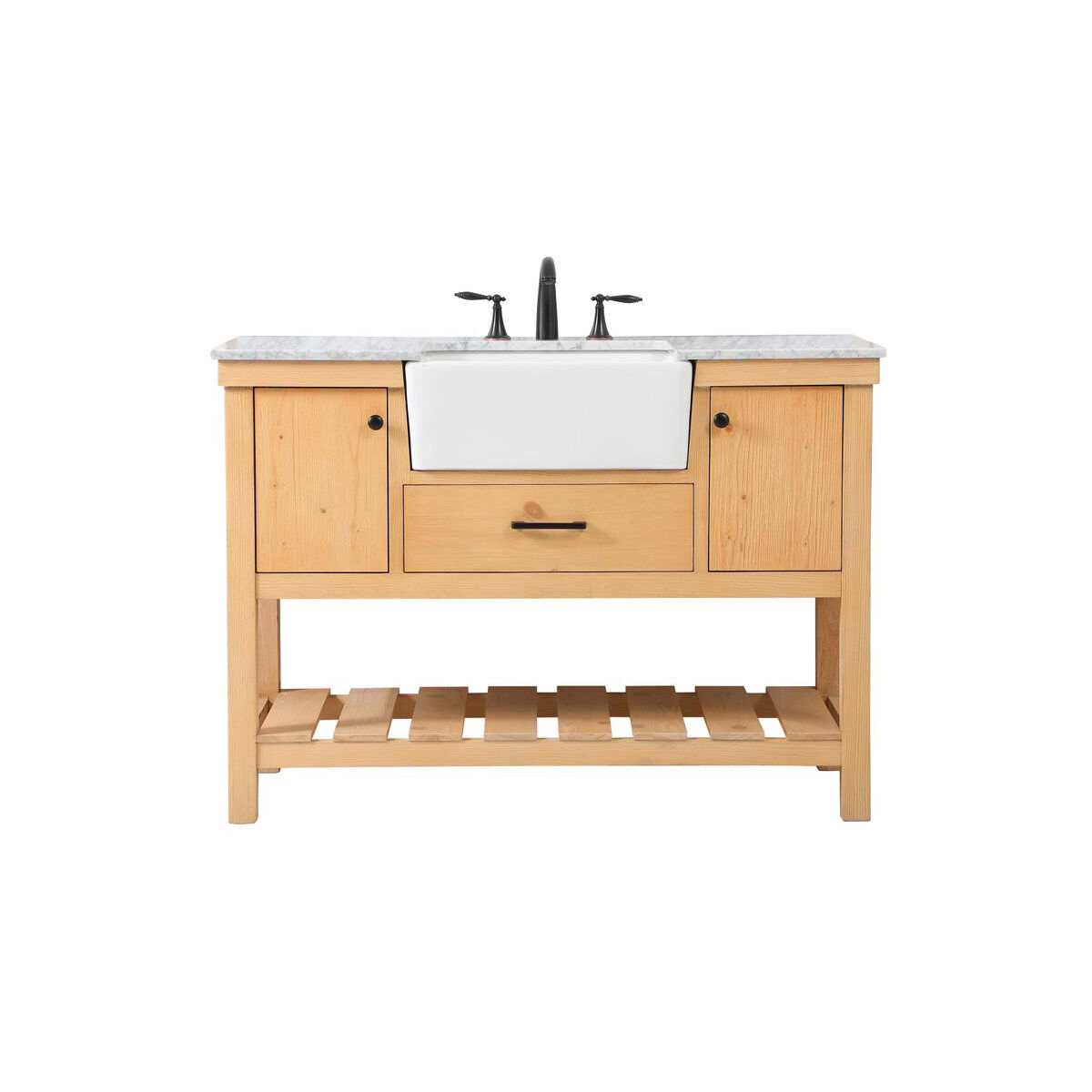 Clement 48 X 22 X 34.13 inch Natural Wood Bathroom Vanity Cabinet