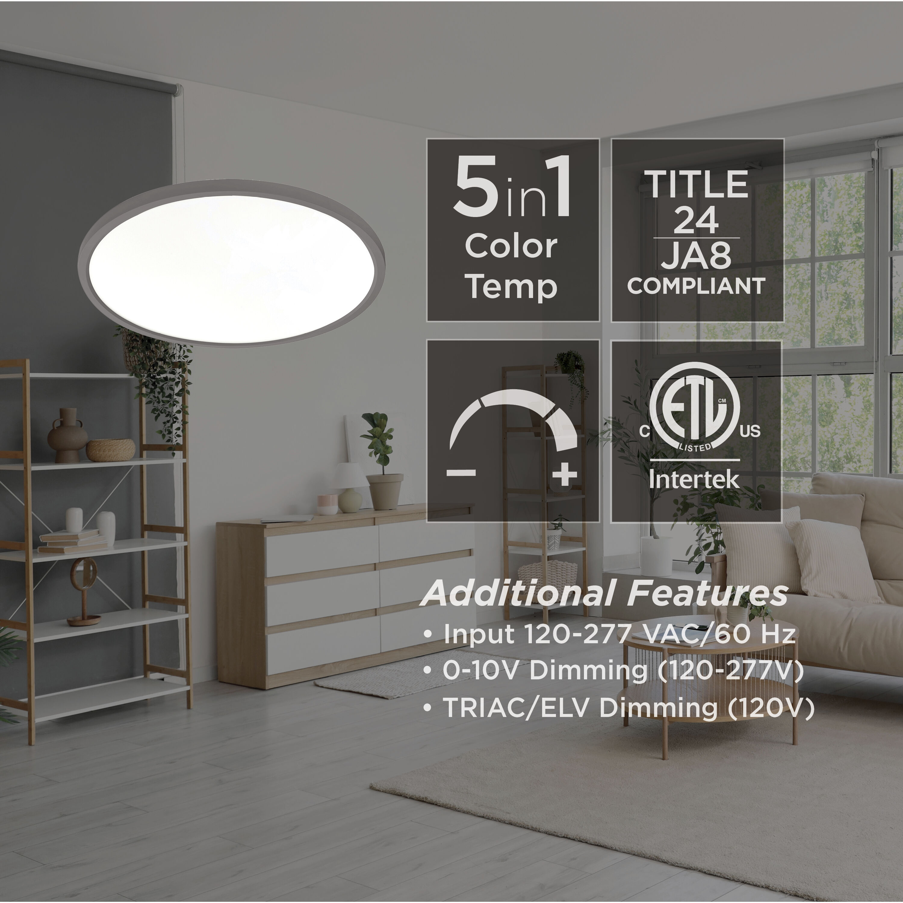 Edge Round LED 20 inch Black Flush Mount Ceiling Light