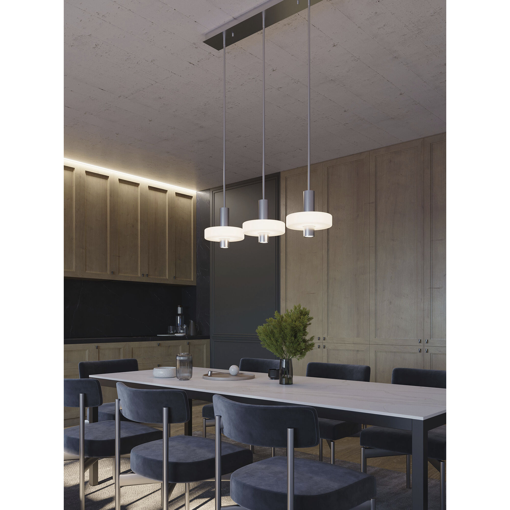 Sydney LED 36 inch Satin Nickel Linear Pendant Ceiling Light