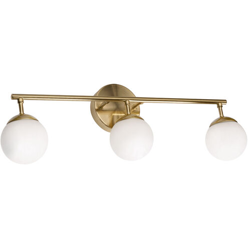 Pearl 3 Light 24 inch Satin Brass Vanity Light Wall Light