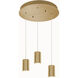 Tyke 3 Light 18 inch Satin Brass Pendant Ceiling Light