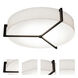 Apex 3 Light 21.25 inch Espresso Flush Mount Ceiling Light in Linen White