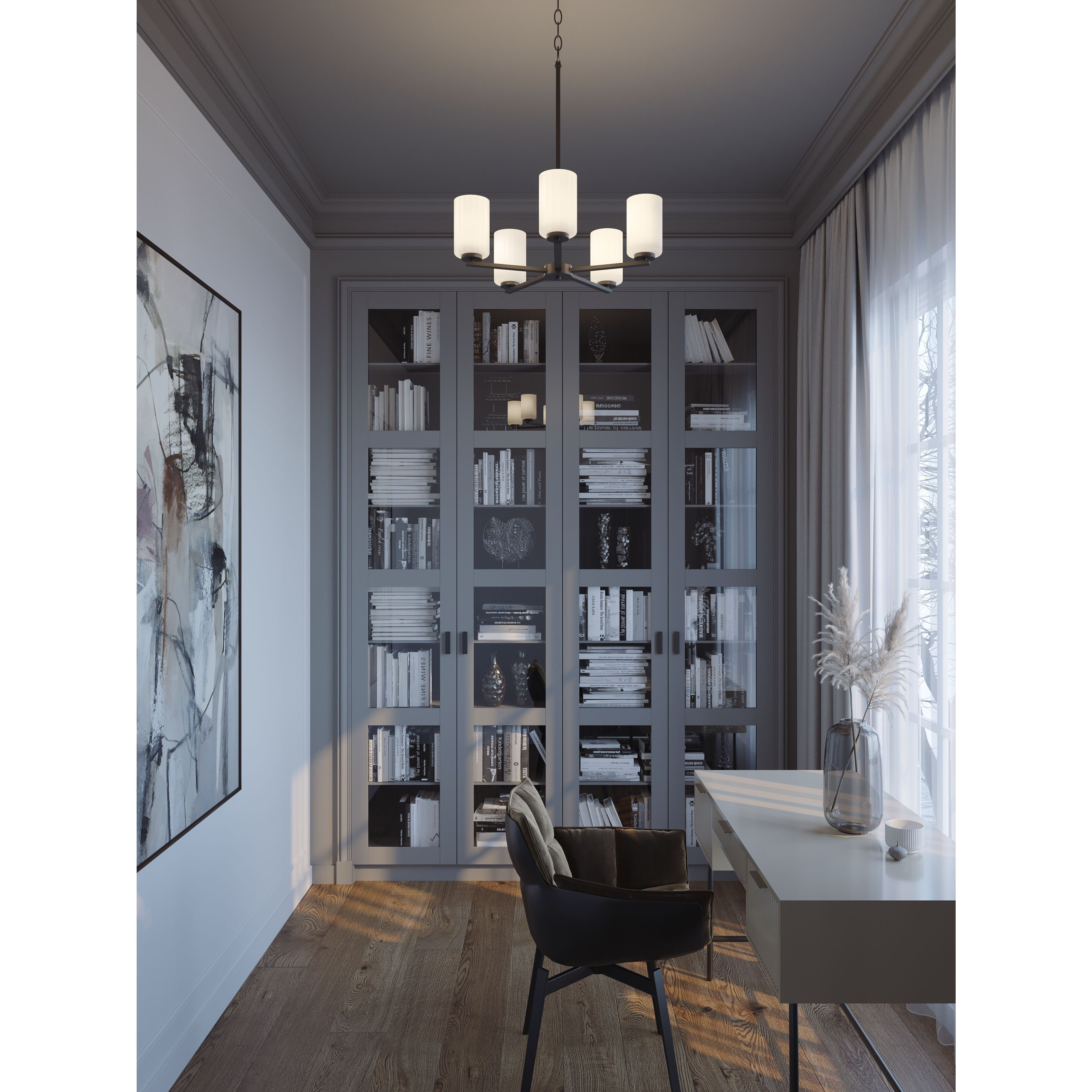 Leo LED 24 inch Black Chandelier Ceiling Light