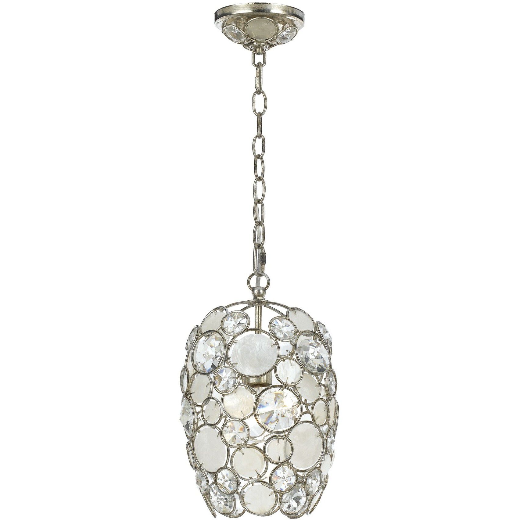Palla 1 Light 8.5 inch Antique Silver Chandelier Ceiling Light