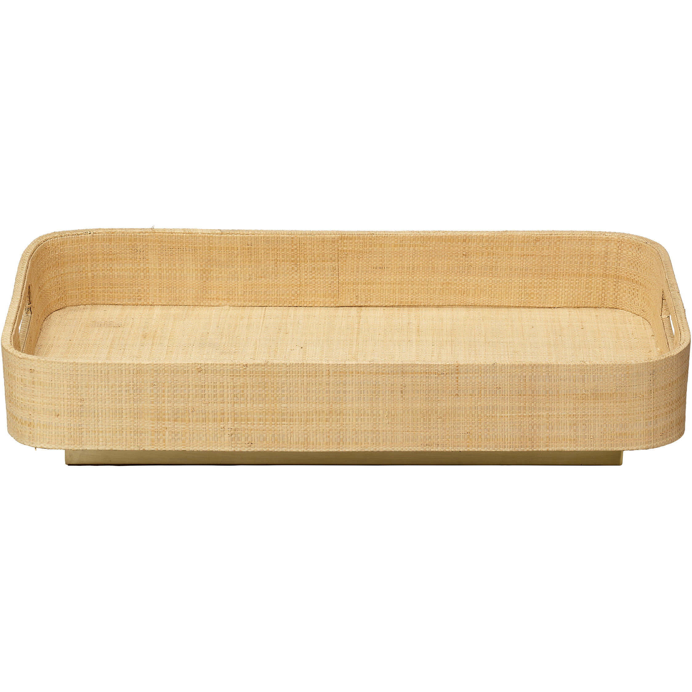 Utopia Natural and Antique Brass Footed Tray