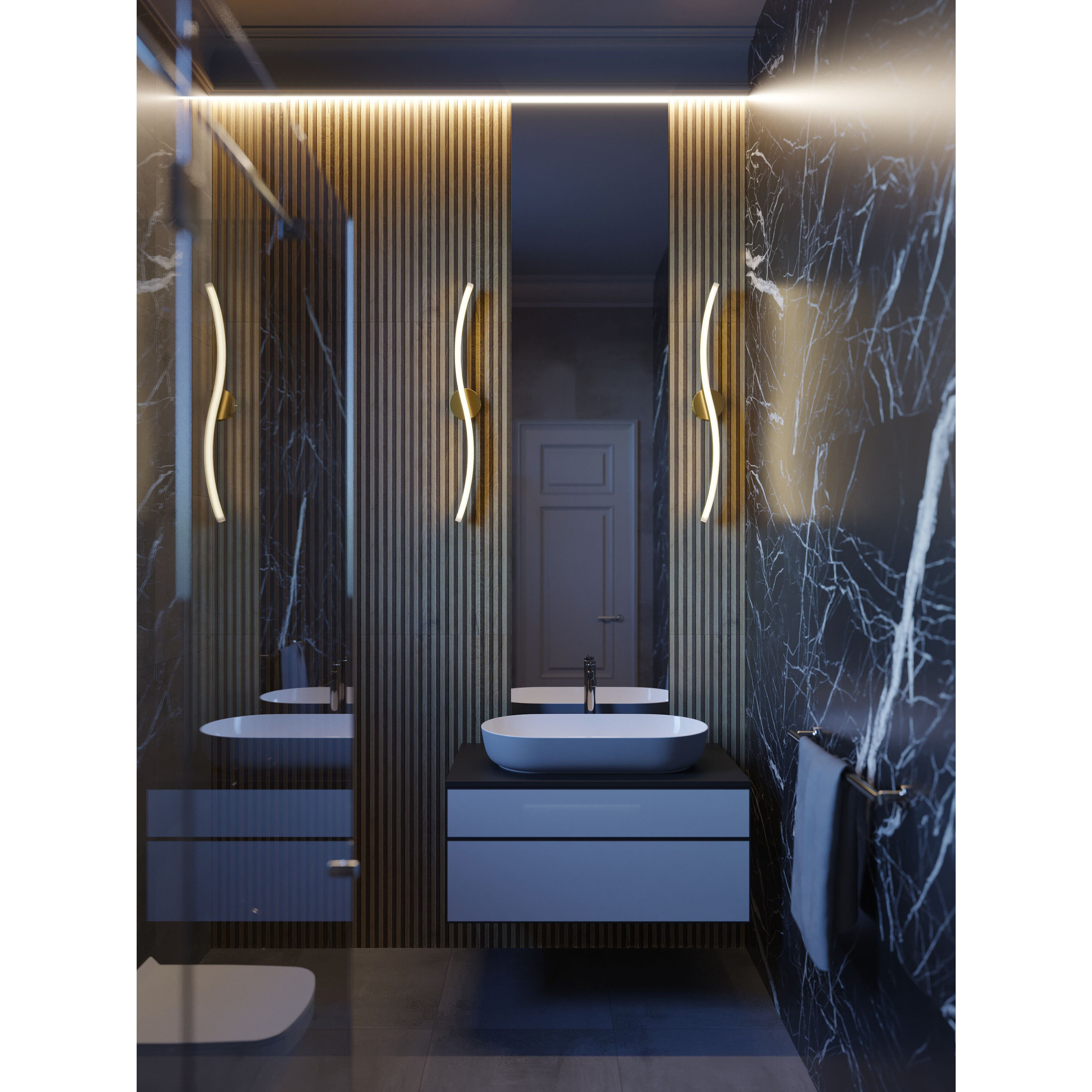 Trace LED 24.12 inch Light Antique Brass Vanity Light Wall Light