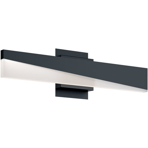 Slant LED 24 inch Black Vanity Light Wall Light
