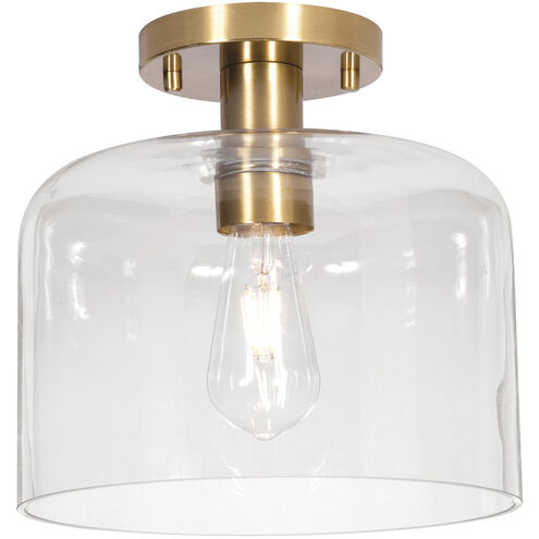 Elsa 1 Light 10 inch Light Antique Brass Semi-Flush Mount Ceiling Light