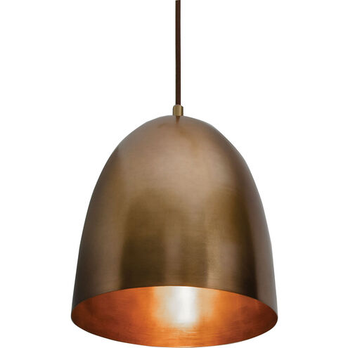 Brooklyn 1 Light 9.5 inch Antique Brass Pendant Ceiling Light