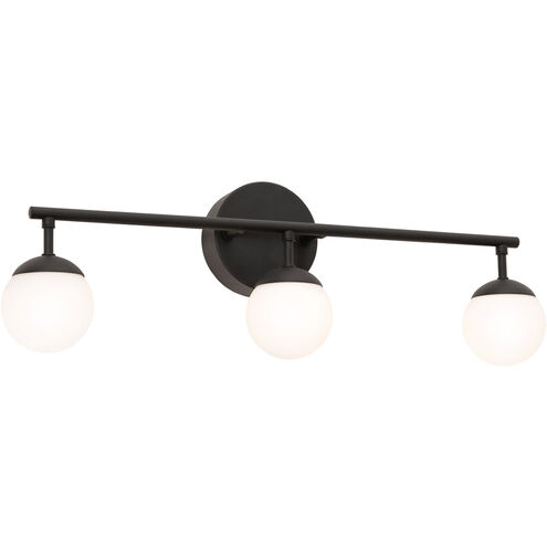 Pearl 3 Light 24 inch Black Vanity Light Wall Light