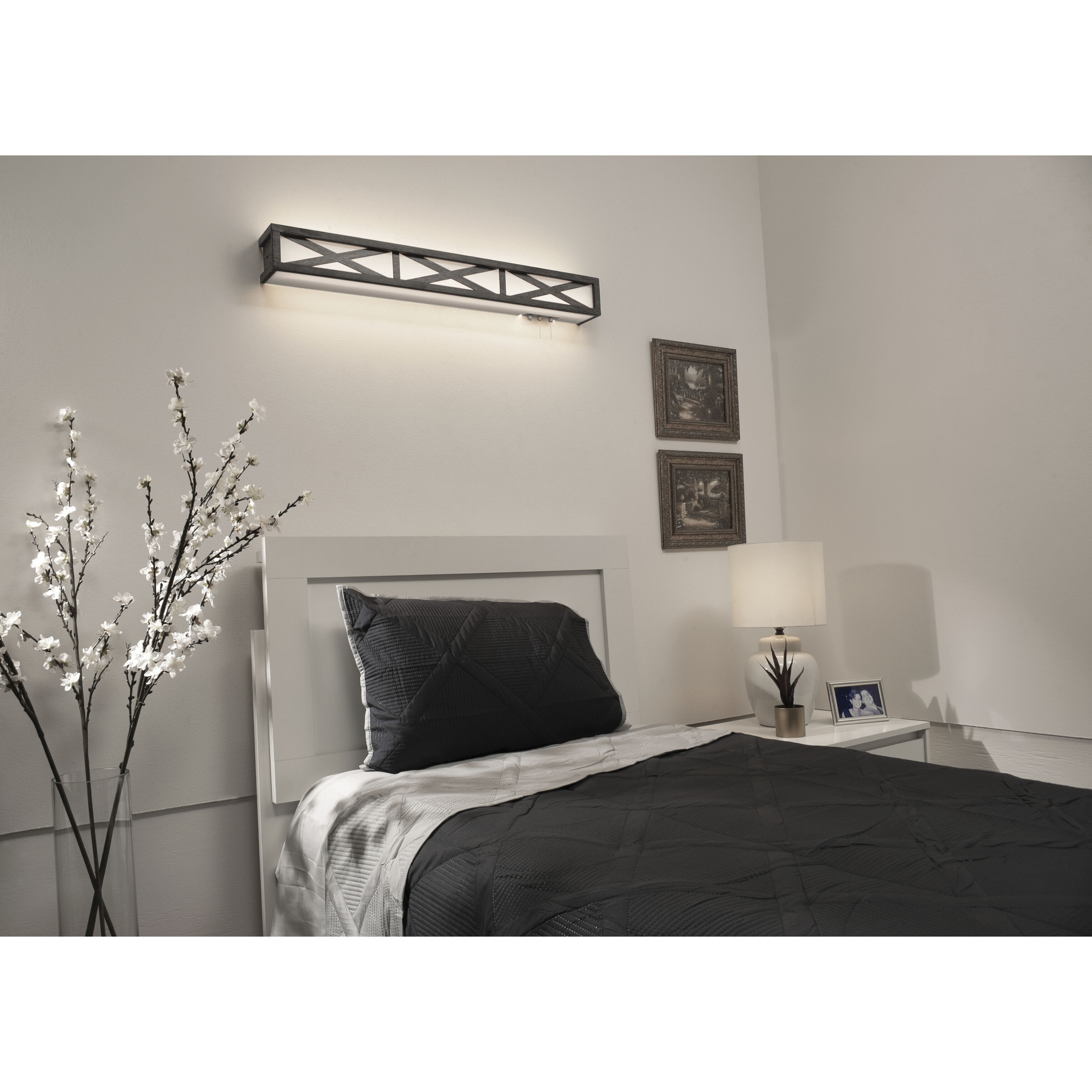 Scott LED 38 inch Distressed Grey ADA Overbed Wall Light